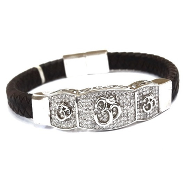 925 Sterling Silver Gents Om Kada Bracelet MGA - K...