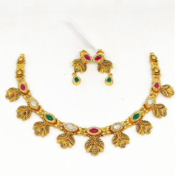 Antique Kundan Necklace Set by Rajasthan Jewellers Private Limited