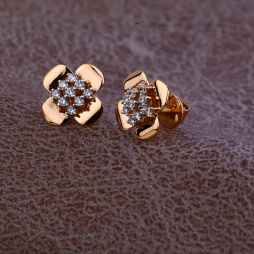 Ladies 76 Rose Gold Casting CZ Earring -RE82