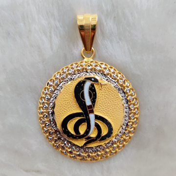 916 gold round shape goga maharaj pendant