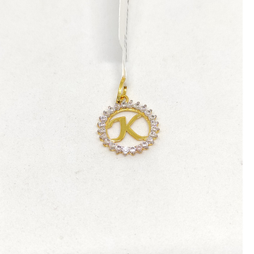 18k Gold K Alphabet Pendant by Rajasthan Jewellers Private Limited