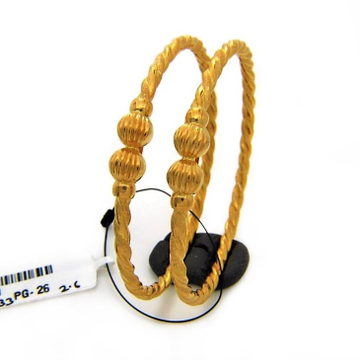 Handmade slip-on 22k solid yellow gold bracelet ba...