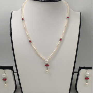 White cz with pearls pendent set with flat pearls mala jps0071
