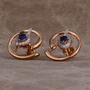18CT Rose Gold Fancy Ladies Earring RE214