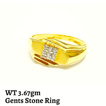 22k Gold Gents Stone Ring by 