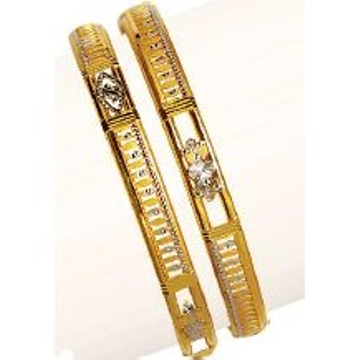 22K/916 Gold Double Pipe Kadli by Ruchit Jewellers