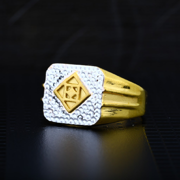Mens 22K Plain Simple Gold Rodium Daily Wear Cz Ri...