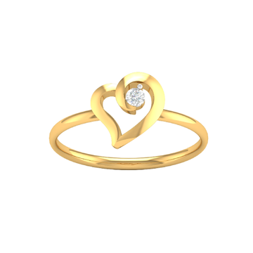 18K Gold Real Diamond Heart Designer Ring MGA - SU...