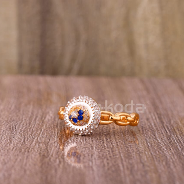 750 Rose Gold CZ Hallmark Fancy Ladies Ring RLR924