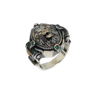 Ancient Lion Ring In 925 Sterling Silver MGA - GRS...