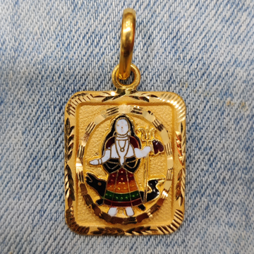 916 Gold Fancy Khodiyar Maa Minakari Pendant