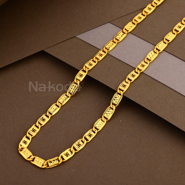 22kt gold fancy mens hollow chain mhc46