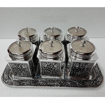 925 pure silver Stylish dry fruit boxes with tray... by 