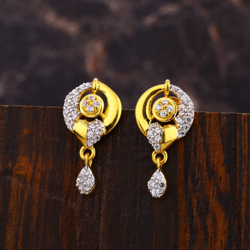 916 Gold Ladies Delicate Diamond Earring LFE519