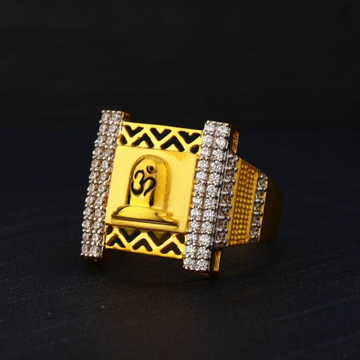 916 Gold Shivling Design Ring by R.B. Ornament