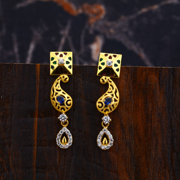 Ladies 916 Gold Cz Earrings-LFE99
