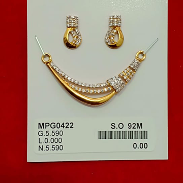 22k(916)gold ladies diamond m.s pendent set by Sneh Ornaments