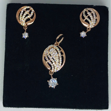 925 sterling silver Rosegold plated pendant sets by Veer Jewels