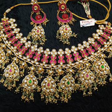 Colour stone necklace set#bdns048
