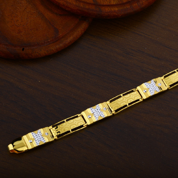 916 Mens Designer Casting Plain Gold Bracelet-MPB4...
