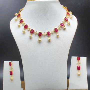 22kt ruby pearl necklace by 