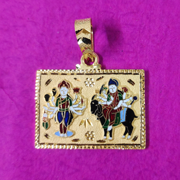 916 Gold Sadhi Ma Meladi Ma Mix Mina Pendant by Saurabh Aricutting