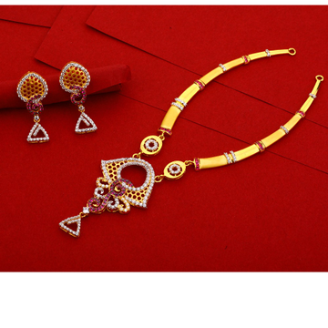 22KT Cz Ladies Gold stylish Necklace Set LN138