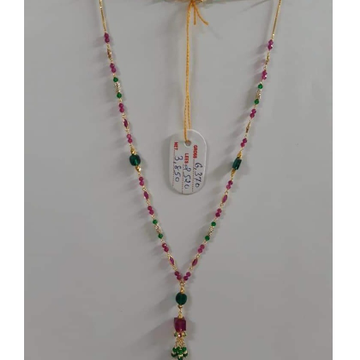 916 GOLD COLORFULL STONE MALA by 