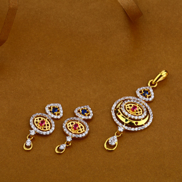 916 Gold Fancy  Ladies Pendant Set FPS13