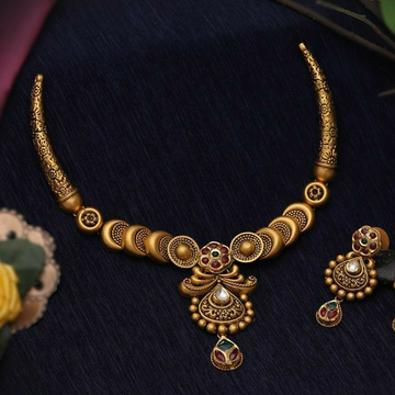 22KT / 916 Gold Antique Wedding Bridle necklace se... by 