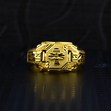 Men's Exclusive 916 Plain Casting Gold Ring- MPR28