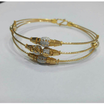 22K Gold Modern Ladies 3 Line Indian Bracelet by D.M. Jewellers