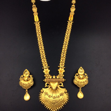 916 gold Masonic wedding long necklace set  by Sneh Ornaments