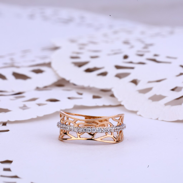 Ladies 18K Rose Gold Delicate Ring-RLR361