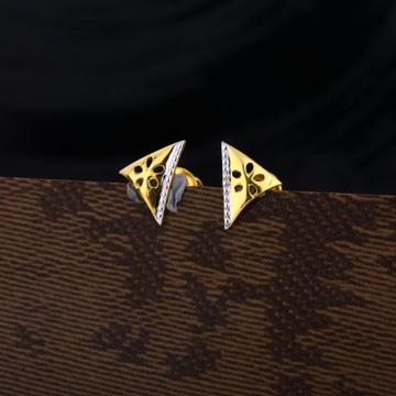 916 Gold Hallmark Classic Ladies Plain Earring LPE...