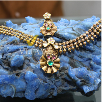916 Gold Hallmarked Antique Designer Necklace Set by 