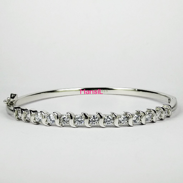 92.5 sterling silver cz stone kada bracelet ML-75