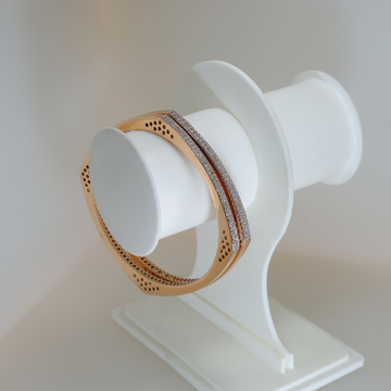 18CT Rose Gold White Stone Studded Bangles by 