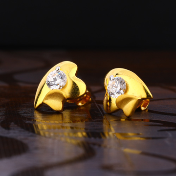 916 Gold Women's gorgeous Hallmark Solitaire Earri...