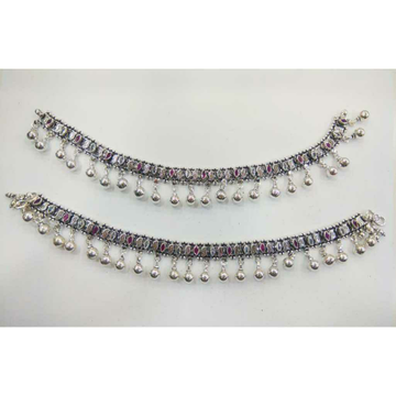 92.5 Sterling Silver Udaipuri Payal(Anklet) Ms-375... by 