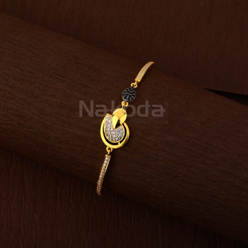 750 Gold CZ Hallmark Ladies Delicate Kada Bracelet...