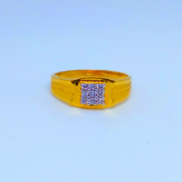 22 KT 916 Hallmark square diamond gents Ring by Harekrishna Gold