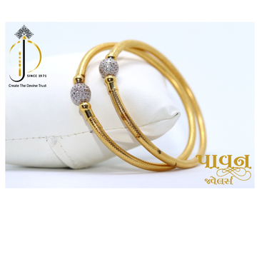 22KT / 916 Gold Single Boll Plain Bangles For Ladi... by 