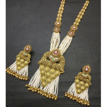 22KT Gold Antique Bridal Necklace Set KG-N024 by Kundan