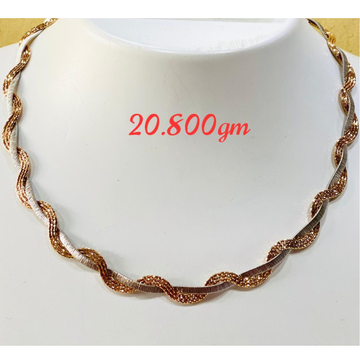 18K Rose Gold Zigzag Design Chain by 