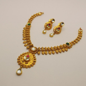 916 Gold Necklace Set For Wedding by 