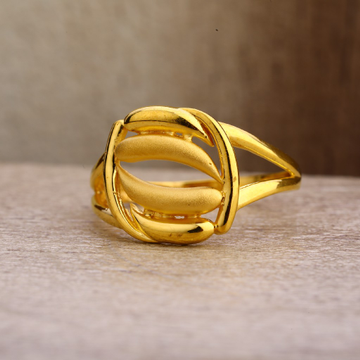 916 Gold Stylish Plain Ring LPR274