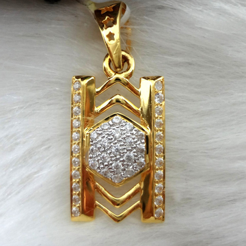 916 gold cz diamond gents pendant