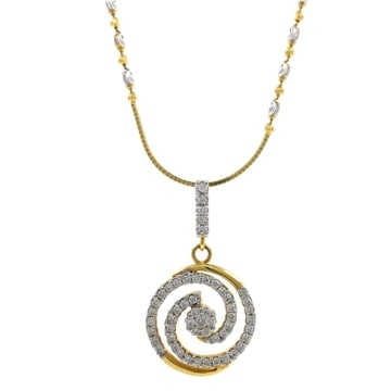 Round Sheap Pendant Set in 18k Gold And Diamond by 