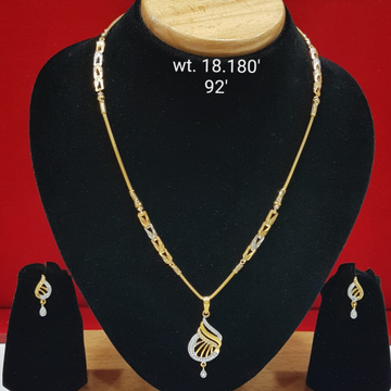 916 gold cz diamond design Necklace set by Panna Jewellers